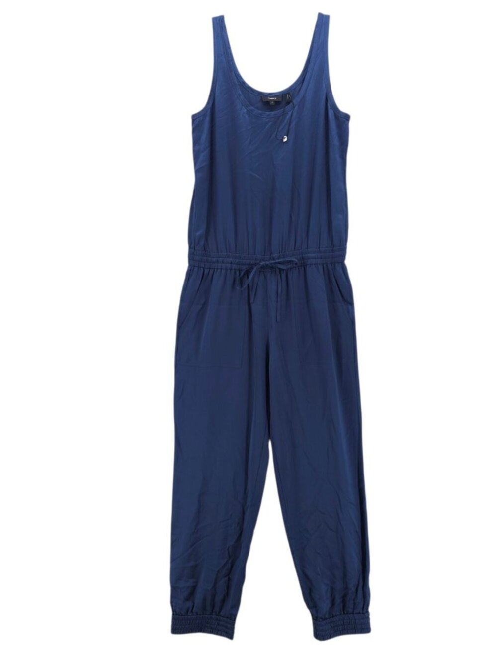 THEORY Blue 100% Silk Jumpsuit Hekuba Vintage Satin NWOT Size SMALL